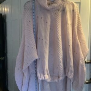 Free People NWT Pale Pink Cowl Neck Sweater, M/L